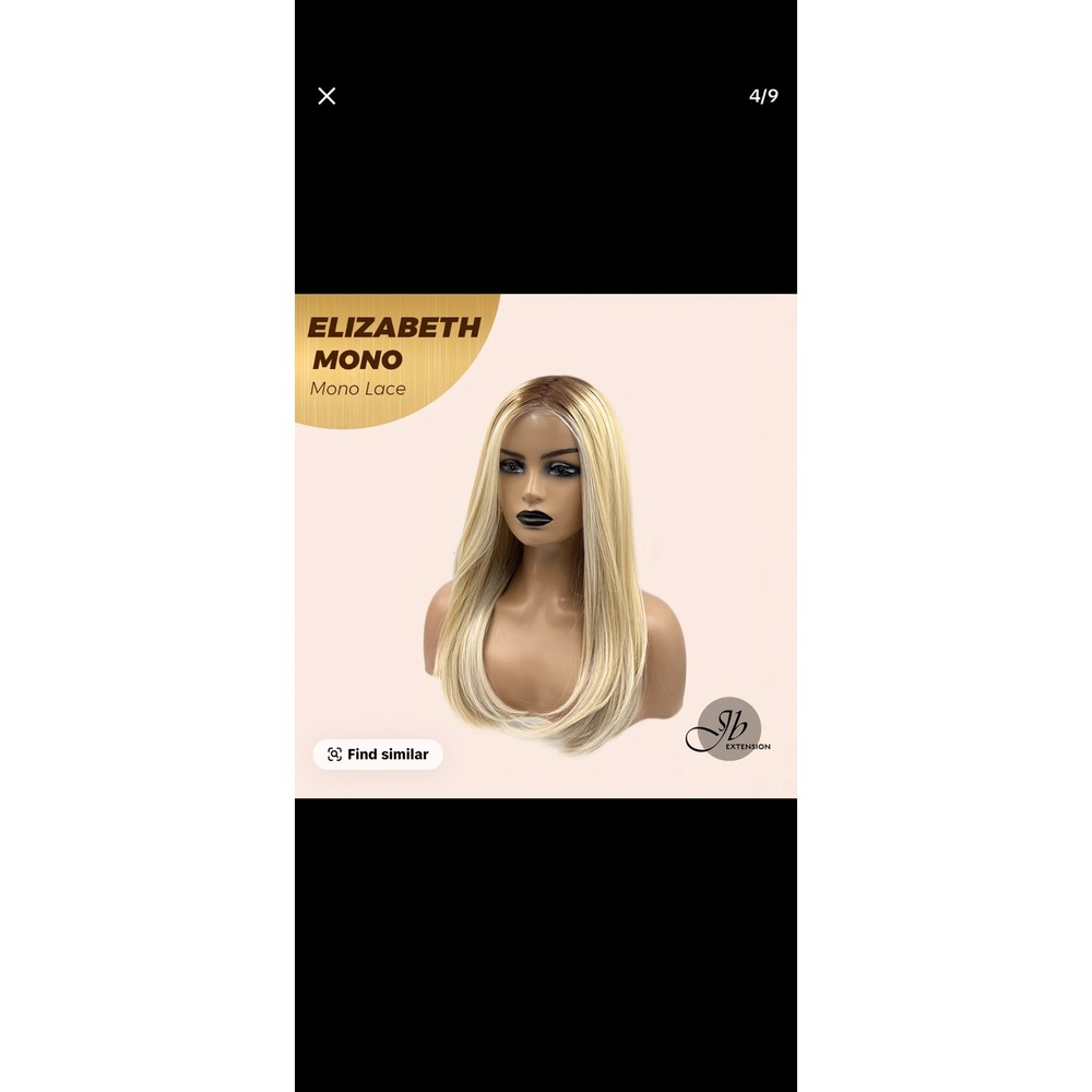 NWT JB Extension Elizabeth Mono Wig 6x5 Monofilament Sandy Blonde hand tied